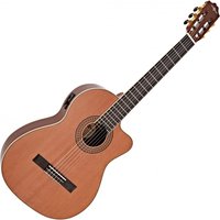 Deluxe Cutaway Classical Electro Acoustic Guitar by Gear4music Cedar