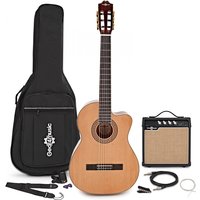 Deluxe Electro Classical Guitar Amp Pack by Gear4music Flamed Maple