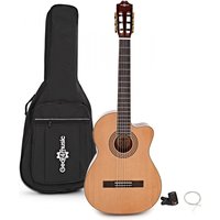 Deluxe Electro Classical Guitar Pack by Gear4music Flamed Maple