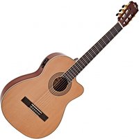 Deluxe Cutaway Classical Electro Guitar by Gear4music Flamed Maple