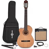 Deluxe Left Handed Electro Classical Guitar Amp Pack by Gear4music