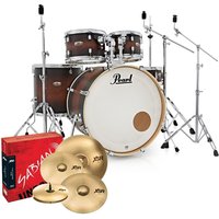 Pearl Decade Maple Pro Drum Kit w/Sabian XSRs Satin Brown Burst