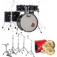 Pearl Decade Maple 7pc Pro Drum Kit w/Sabian XSRs Satin Slate Black