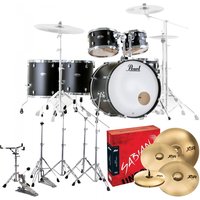 Pearl Decade Maple 6pc Pro Drum Kit w/Sabian XSRs Satin Slate Black