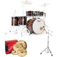 Pearl Decade Maple 7pc Pro Drum Kit w/Sabian XSRs Satin Brown Burst