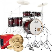 Pearl Decade Maple 7pc Pro Drum Kit w/Sabian XSRs Deep Red Burst