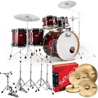 Pearl Decade Maple 6pc Pro Drum Kit w/Sabian XSRs Deep Red Burst