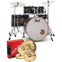 Pearl Decade Maple 6pc Pro Drum Kit w/Sabian XSRs Satin Black Burst