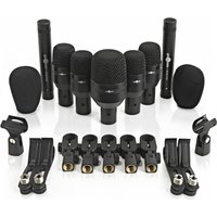 7 Piece Drum Mic Set with Carry Case by Gear4music - Nearly New