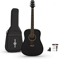 Dreadnought Acoustic Guitar by Gear4music + Accessory Pack Black