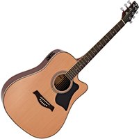 Dreadnought Cutaway Electro Acoustic Guitar by Gear4music Natural