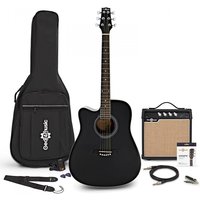 Dreadnought Cutaway Left Handed Electro Acoustic + 15W Amp Black