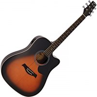 Read more about the article Dreadnought Cutaway Electro Acoustic Guitar by Gear4music Sunburst – Nearly New