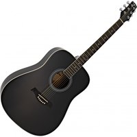 Dreadnought Acoustic Guitar by Gear4music Black