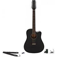 Read more about the article Dreadnought 12 String Acoustic Guitar Black + Accessory Pack
