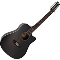 Dreadnought 12 String Acoustic Guitar by Gear4music Black