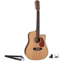 Dreadnought 12 String Acoustic Guitar Natural + Accessory Pack