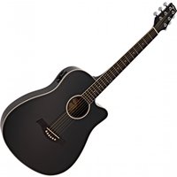 3/4 Size Electro-Acoustic Travel Guitar by Gear4music Black