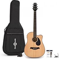 3/4 Electro Acoustic Cutaway Travel Guitar Pack by Gear4music