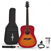 Dreadnought Acoustic Guitar Pack by Gear4music Cherry Sunburst