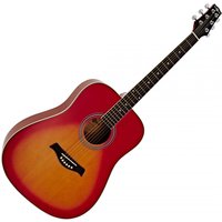 Dreadnought Acoustic Guitar by Gear4music Cherry Sunburst