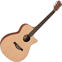 Deluxe Cutaway Folk Guitar by Gear4music Ovangkol