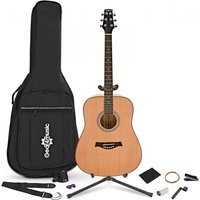 Dreadnought Acoustic Guitar by Gear4music Accessory Pack Natural