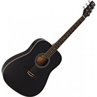 Dreadnought Thinline Electro Acoustic Guitar by Gear4music Black