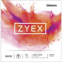 DAddario Zyex Double Bass D String 3/4 Size Light 
