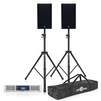 QSC E Series E110 PA System with GXD 4 Power Amp and Stands