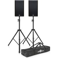 QSC E Series E112 12 Passive PA Speakers Pair with Stands