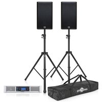 QSC E Series E112 PA System with GXD 8 Power Amp and Stands