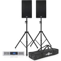 QSC E Series E115 PA System with GXD 8 Power Amp and Stands