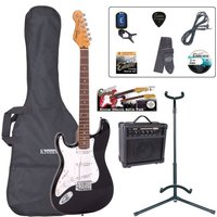 Encore E6 Electric Left Hand Guitar Outfit Black