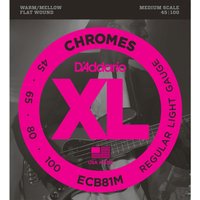 DAddario ECB81M Chromes Bass Guitar Strings Light 45-100 Med Scale