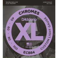 DAddario ECB84 Chromes Bass Guitar Strings Custom Light 40-100 Long