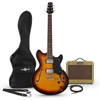 San Francisco Semi Acoustic Guitar + SubZero V15G Amp Pack Sunburst