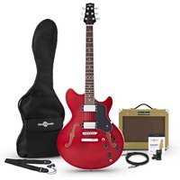 San Francisco Semi Acoustic Guitar + SubZero V15G Amp Pack Wine Red