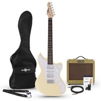 Seattle Electric Guitar and SubZero V35RG Amp Pack Vintage White