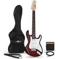 3/4 LA Electric Guitar + Miniamp Wine Red