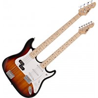 LA Double Neck Bass + Guitar by Gear4music Sunburst - Nearly New