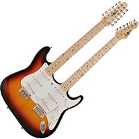 LA Double Neck Guitar by Gear4music Sunburst