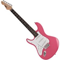 LA Left Handed Electric Guitar by Gear4music Pink