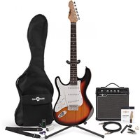 LA Left Handed Electric Guitar by Gear4music Sunburst + Complete Pack