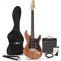 LA Select Electric Guitar SSS + Amp Pack Natural