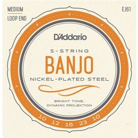 DAddario EJ61 5 String Banjo Strings Nickel Light 10-23