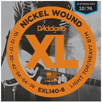 DAddario EXL140-8 Nickel Wound Light Top/Heavy Bottom 8-String 10-74