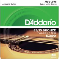 DAddario EZ890 85/15 Bronze Acoustic Strings Super Light 09-45