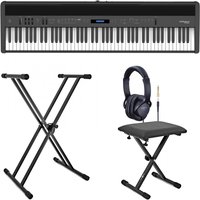 Roland FP-60X Digital Piano with Stand Stool and Headphones Black