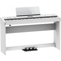 Roland FP-60X Digital Piano with Wood Frame Stand and Pedals White